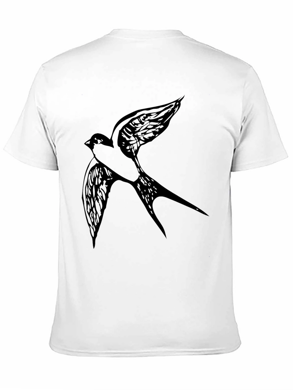 Black T-Shirt with Bird Graphic
