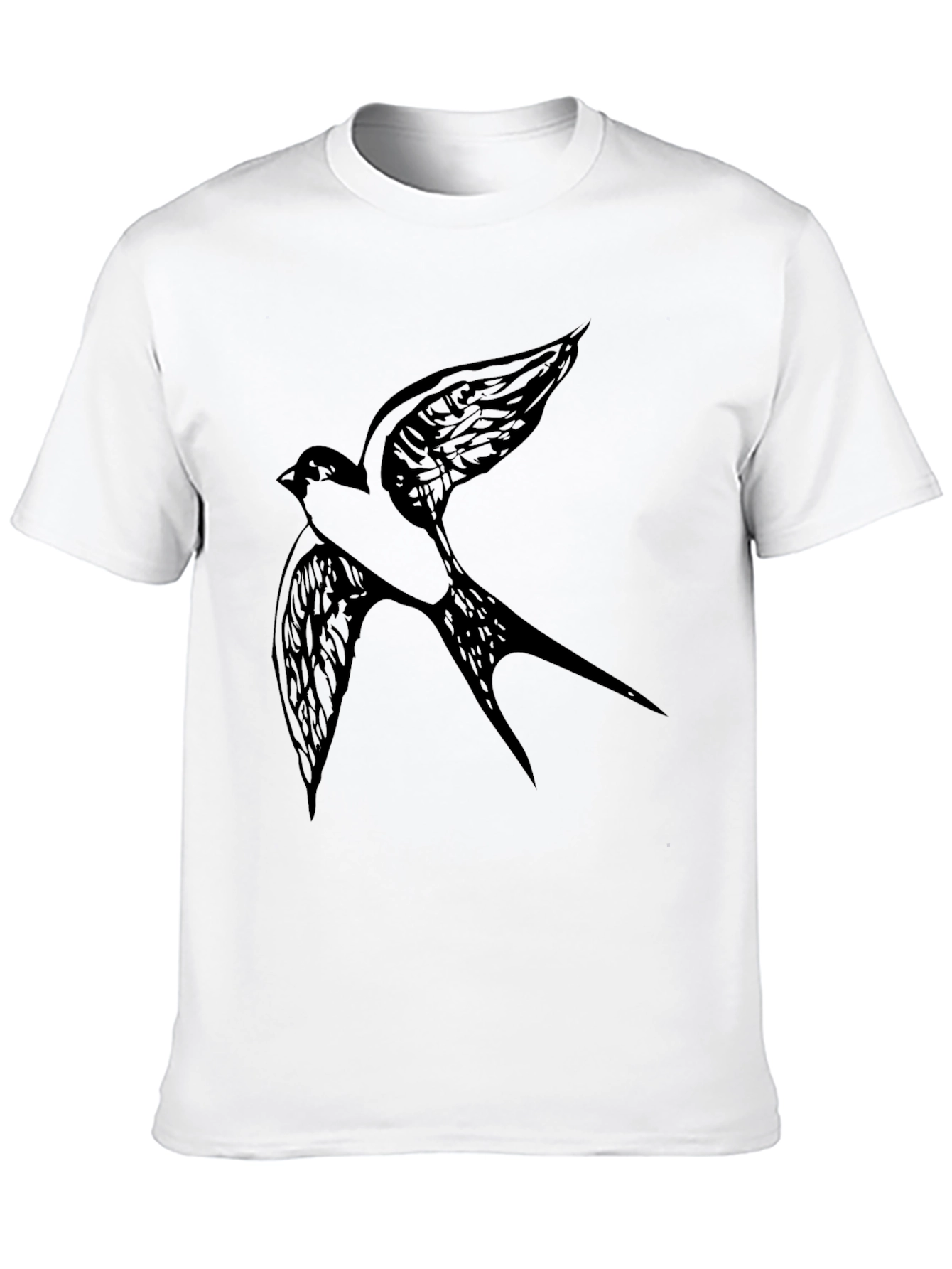 Black T-Shirt with Bird Graphic