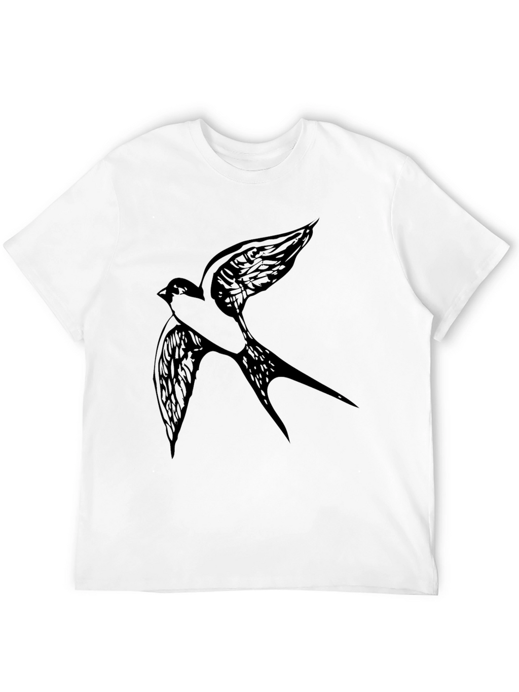 Black T-Shirt with Bird Graphic