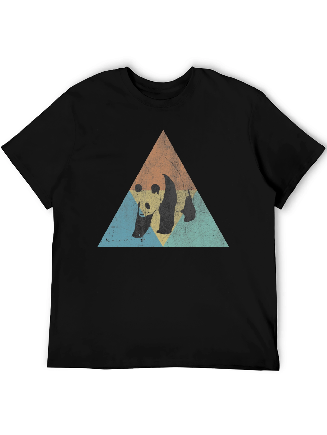 Retro Panda Triangle Graphic T-Shirt