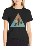 Retro Panda Triangle Graphic T-Shirt