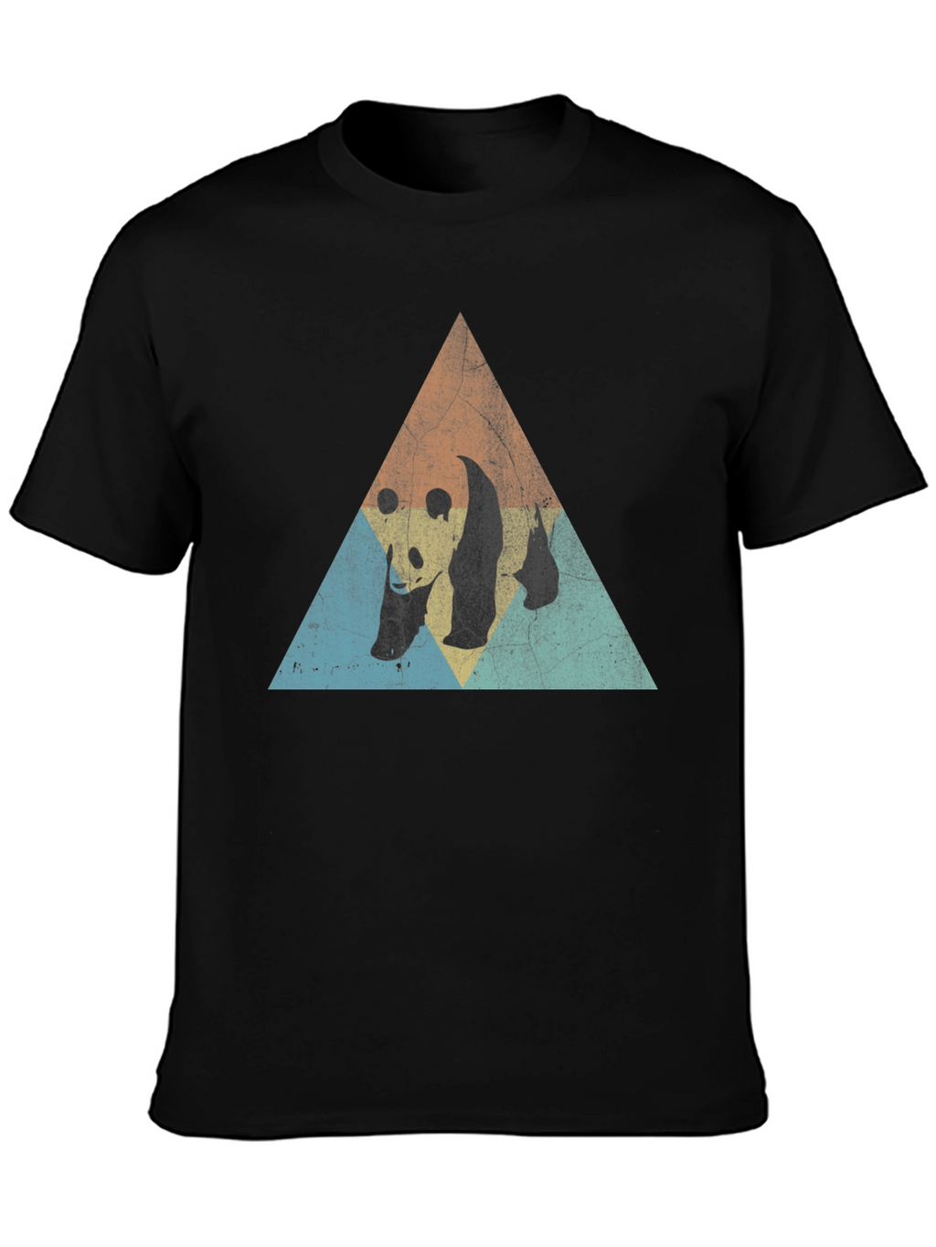Retro Panda Triangle Graphic T-Shirt