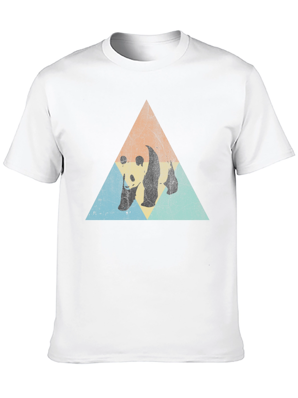 Retro Panda Triangle Graphic T-Shirt