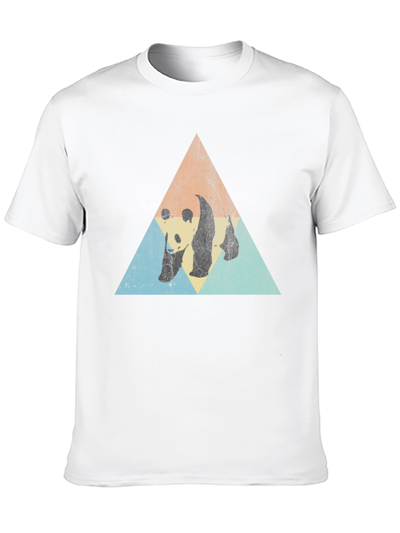 Retro Panda Triangle Graphic T-Shirt