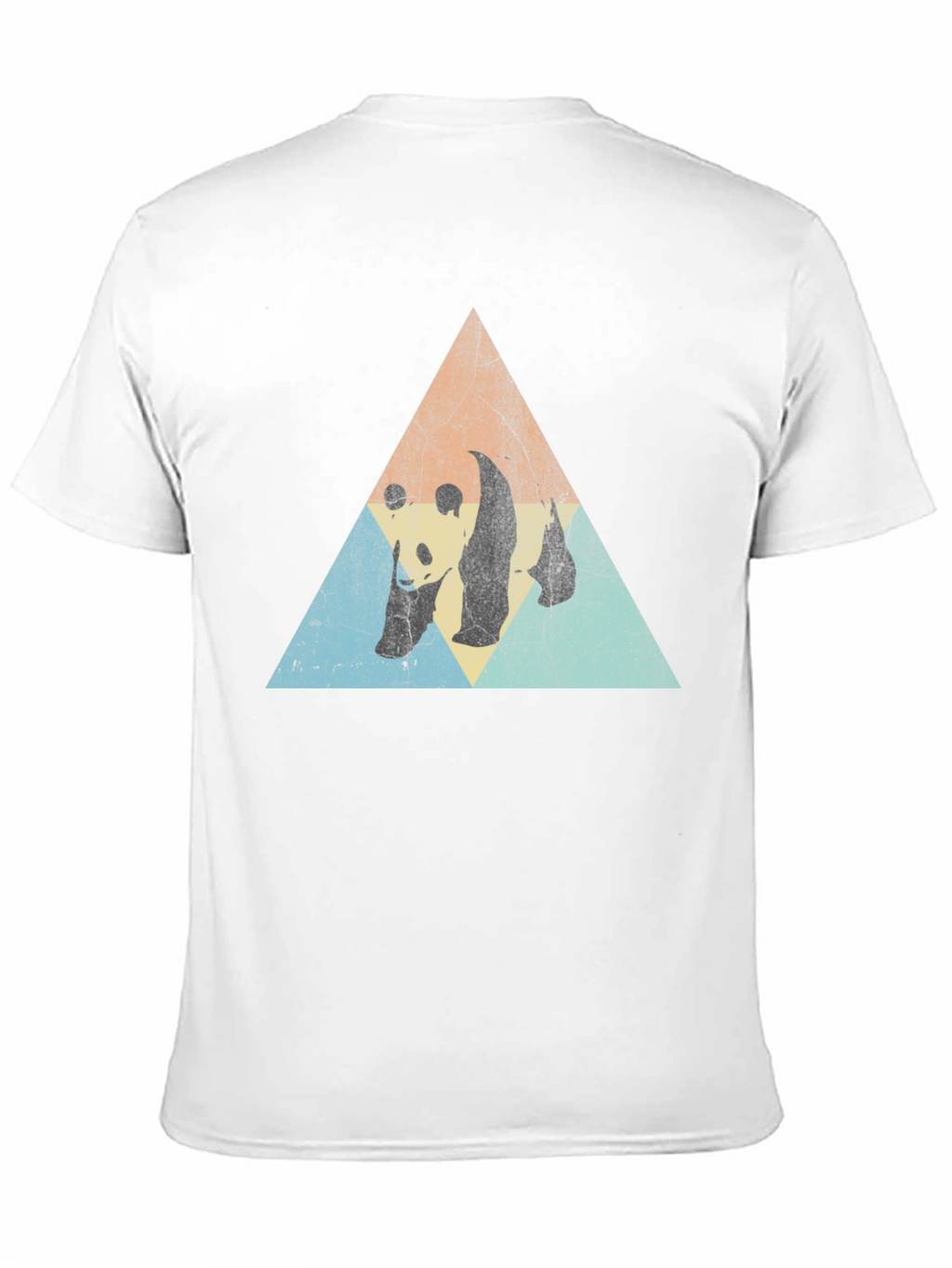 Retro Panda Triangle Graphic T-Shirt
