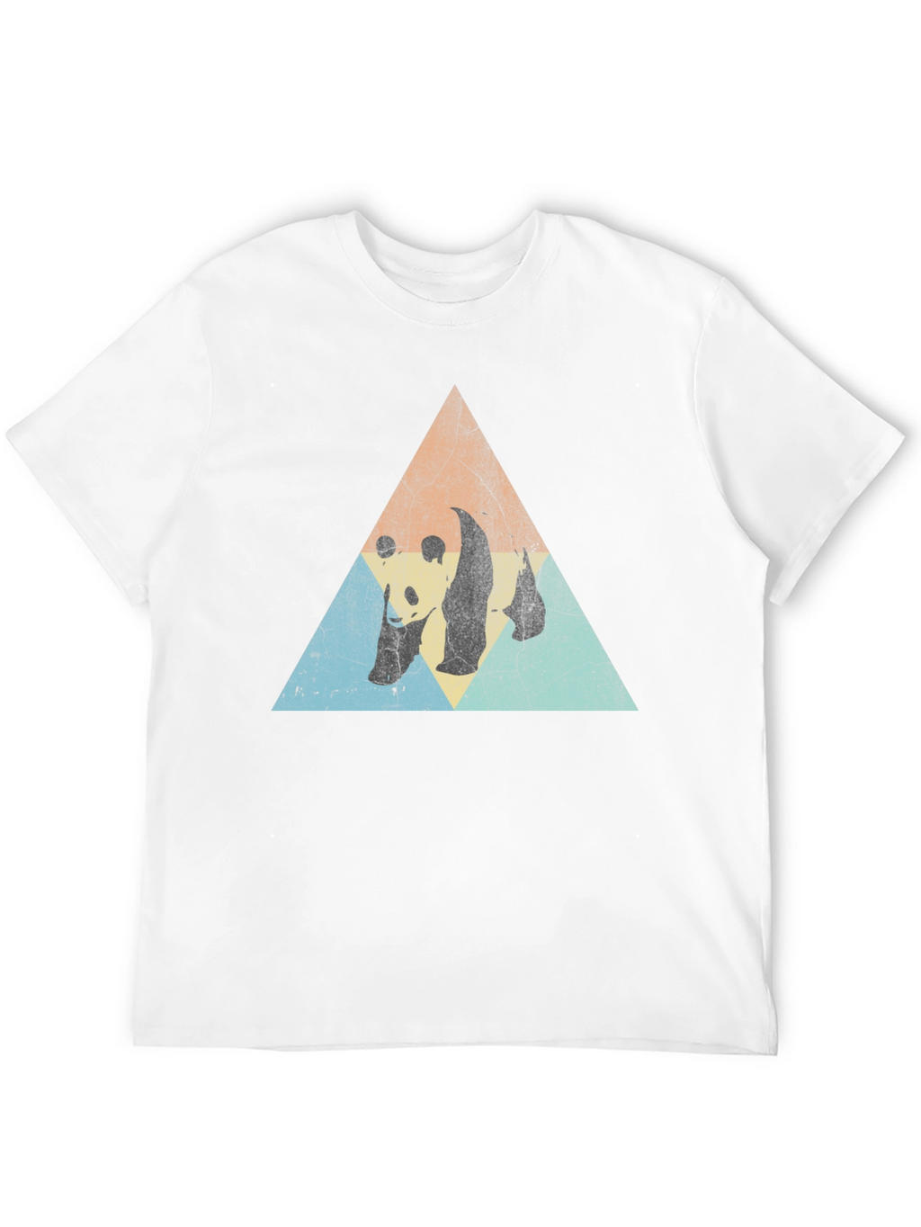 Retro Panda Triangle Graphic T-Shirt