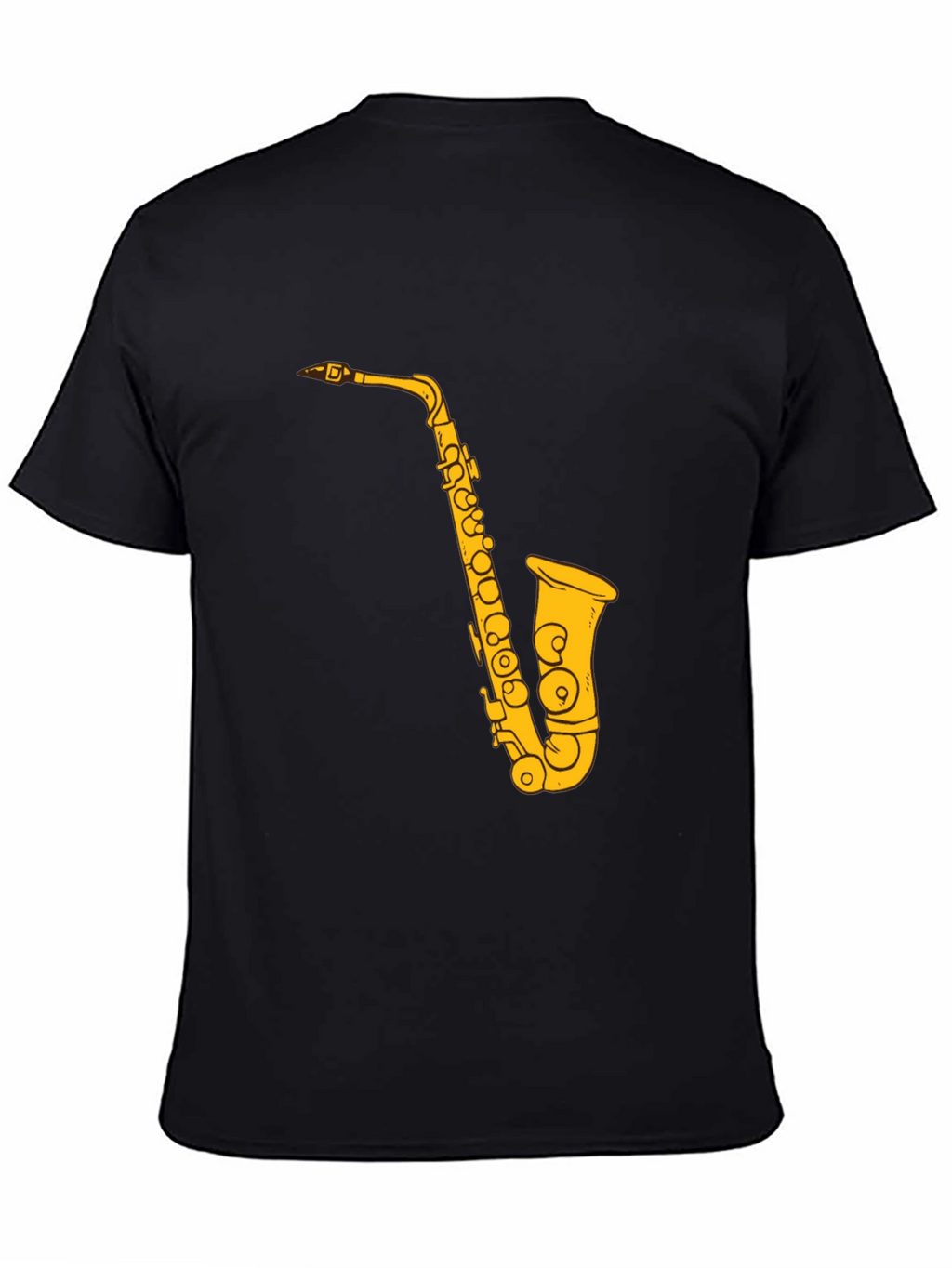 Saxophone Graphic Print Black T-Shirt