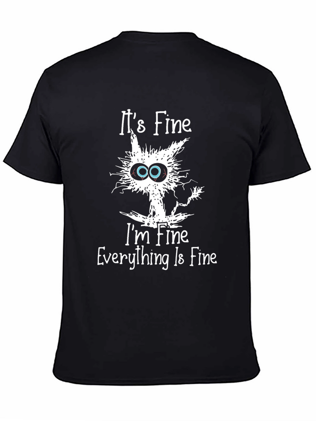 Its Fine Cat Graphic Black T-Shirt