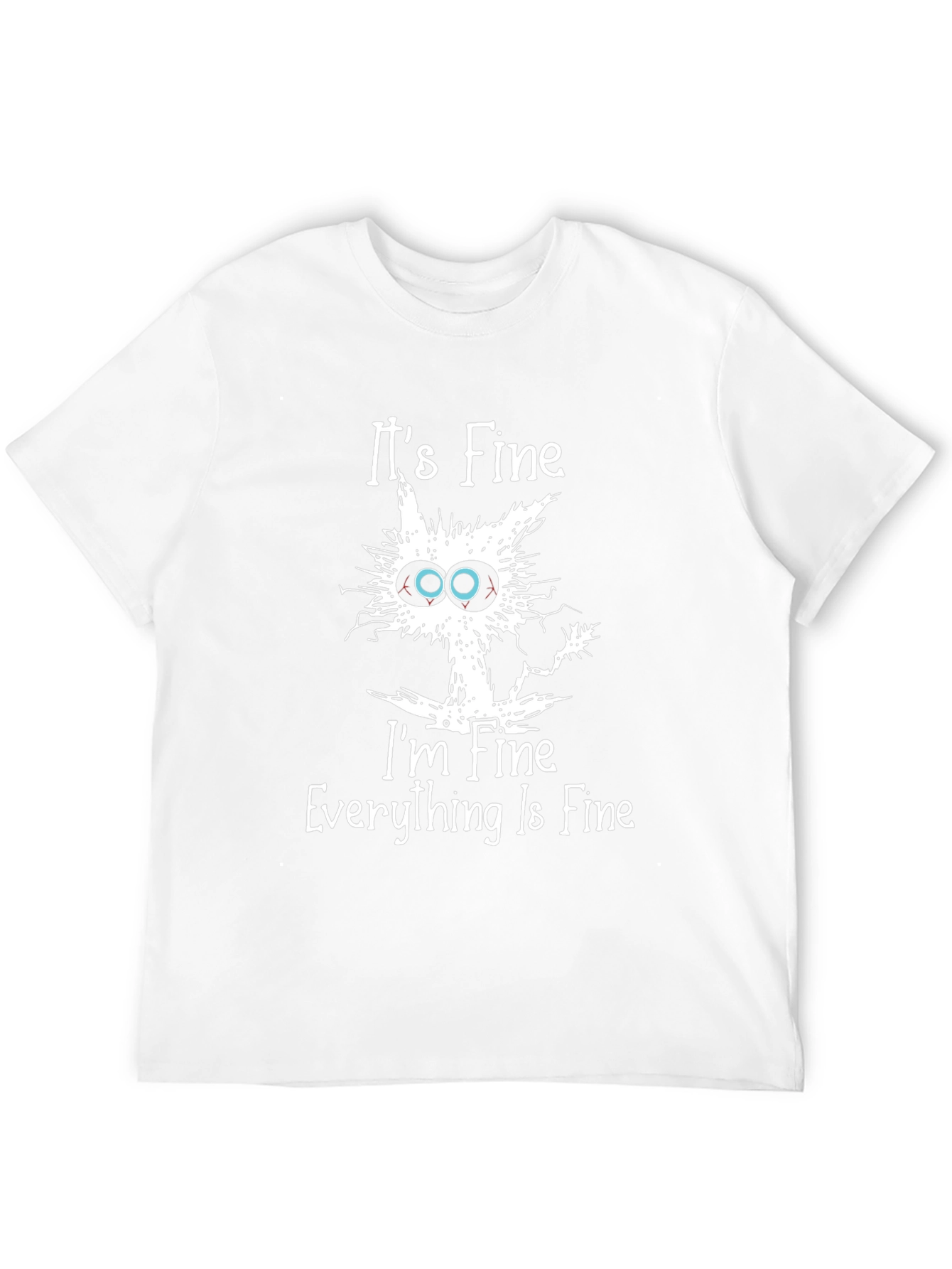 Its Fine Cat Graphic Black T-Shirt