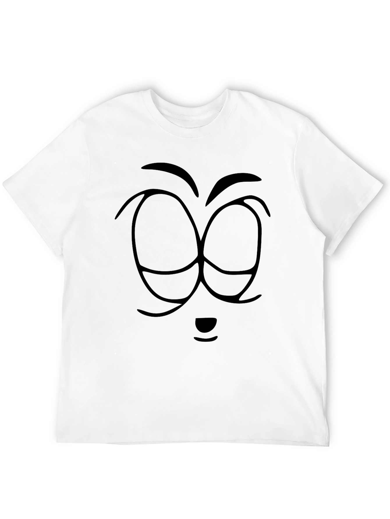 Black Sleepy Face Graphic Tee Shirt