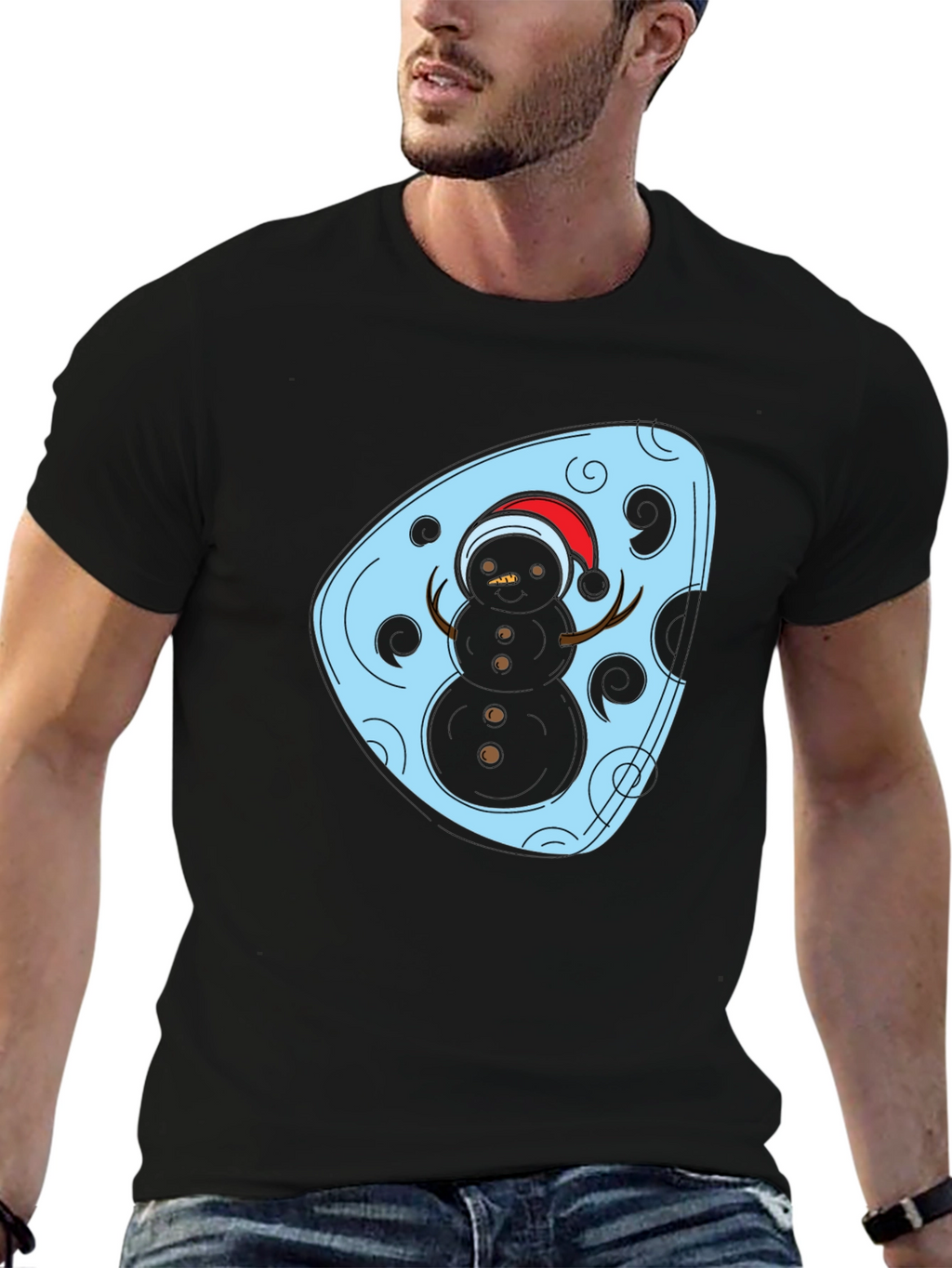 Festive Snowman Graphic Tee - Holiday Style