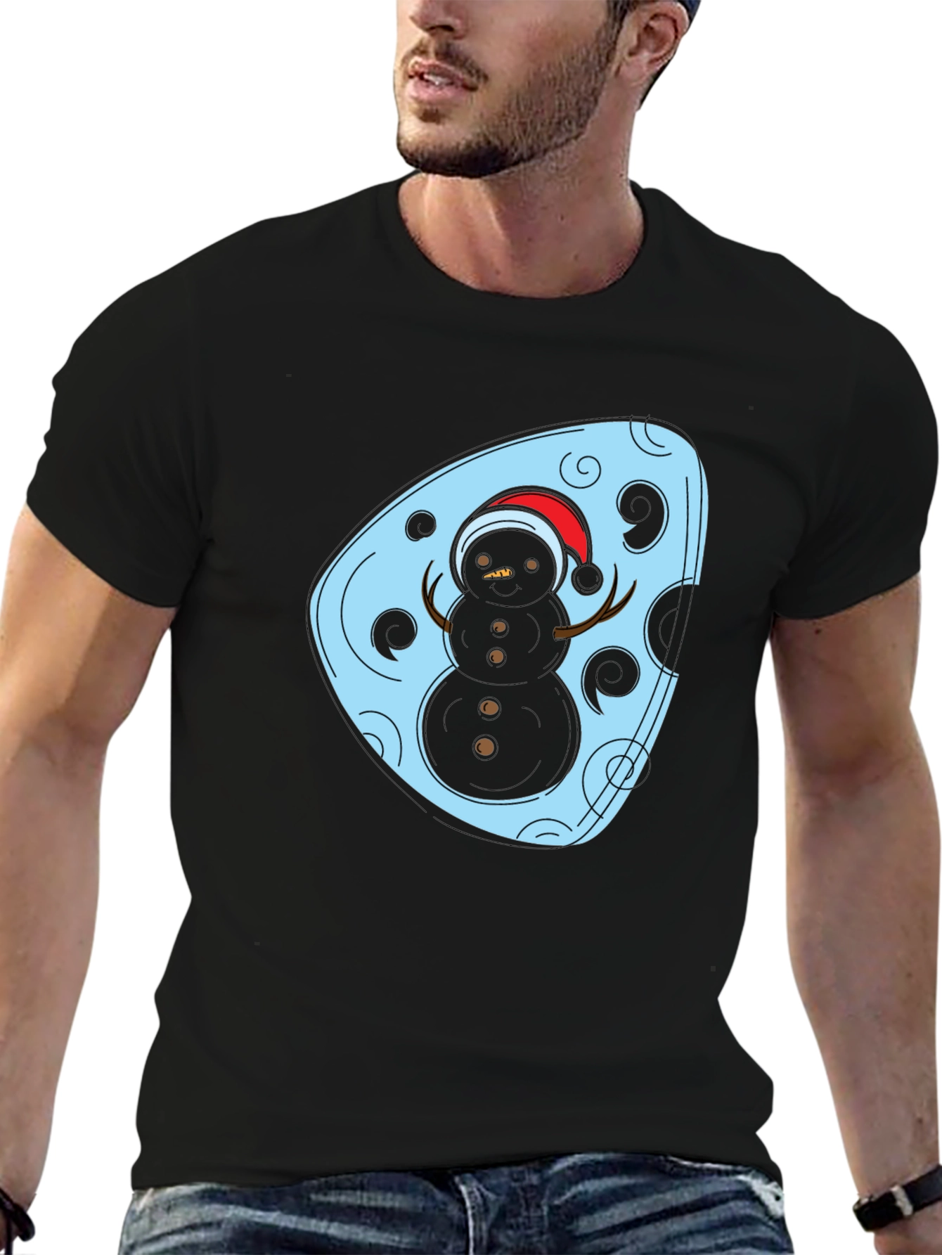 Festive Snowman Graphic Tee - Holiday Style