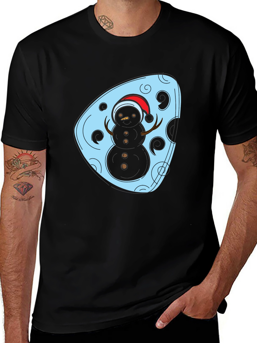 Festive Snowman Graphic Tee - Holiday Style