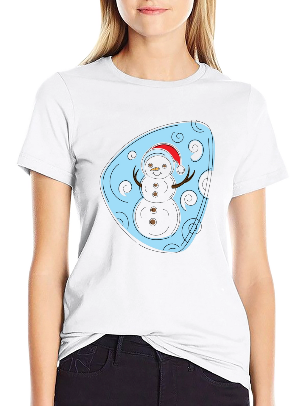 Festive Snowman Graphic Tee - Holiday Style