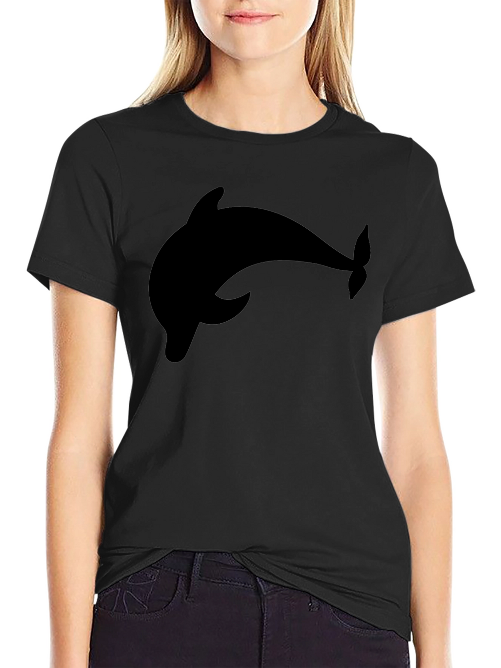 Black Dolphin Graphic Tee - Casual Style