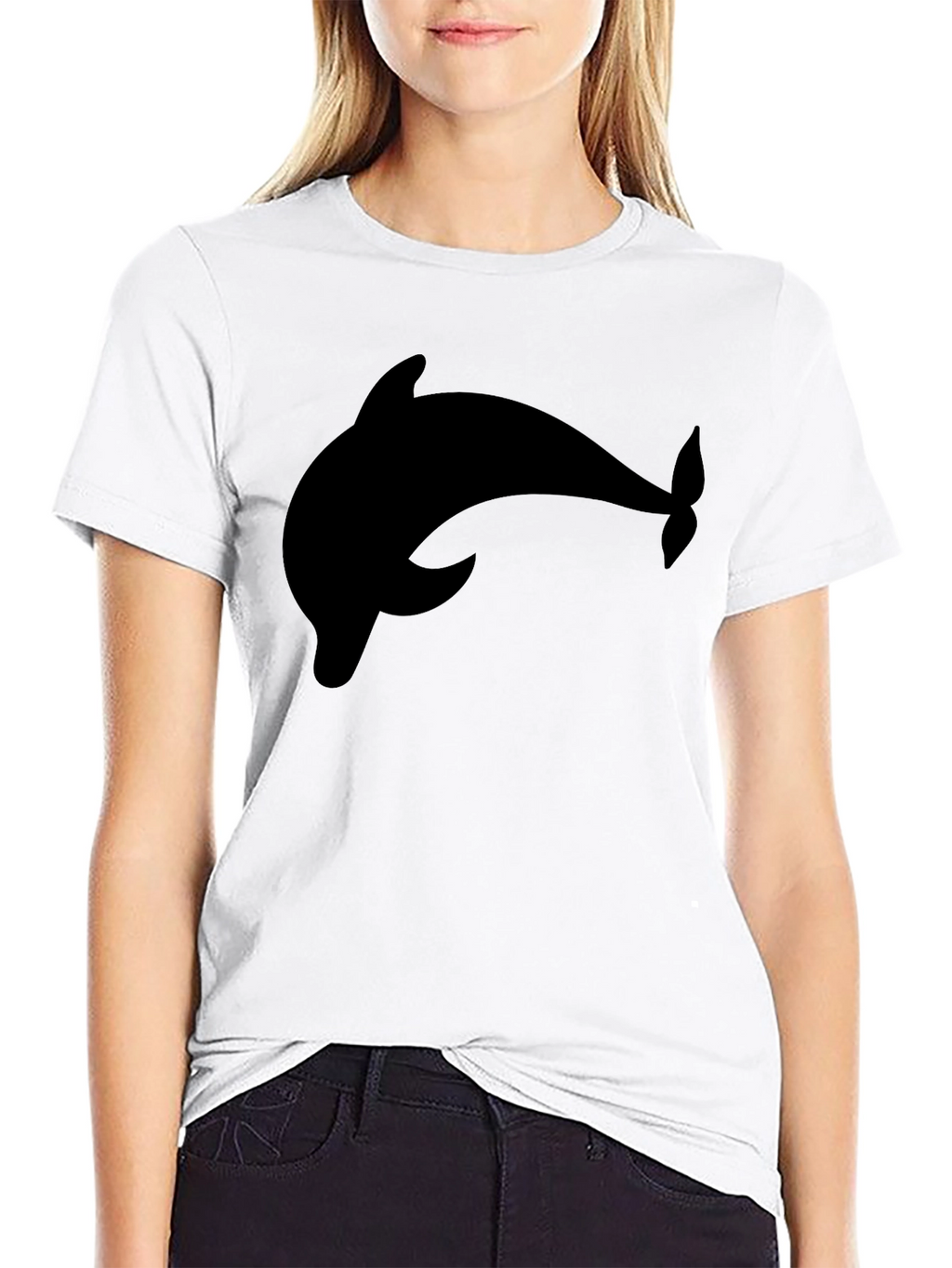 Black Dolphin Graphic Tee - Casual Style