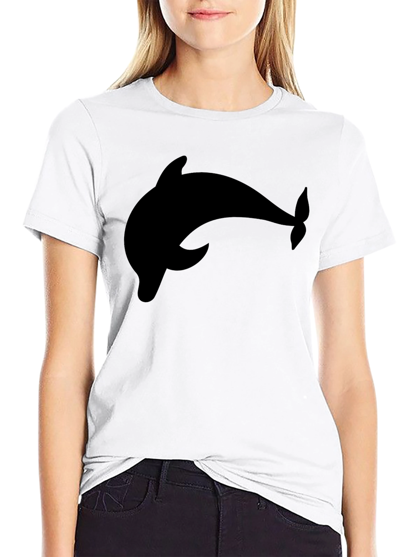 Black Dolphin Graphic Tee - Casual Style