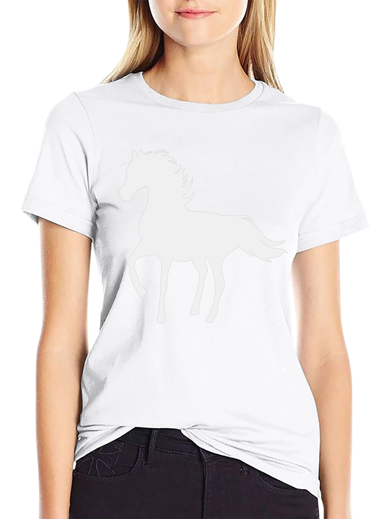 Horse Silhouette Black T-Shirt