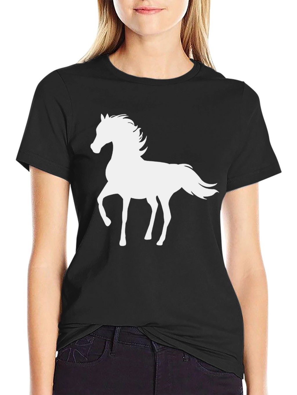 Horse Silhouette Black T-Shirt