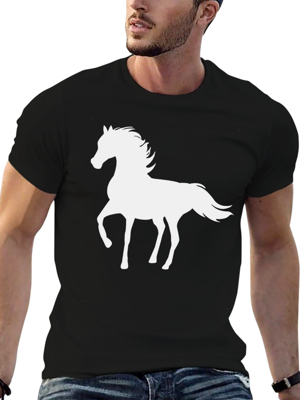 Horse Silhouette Black T-Shirt