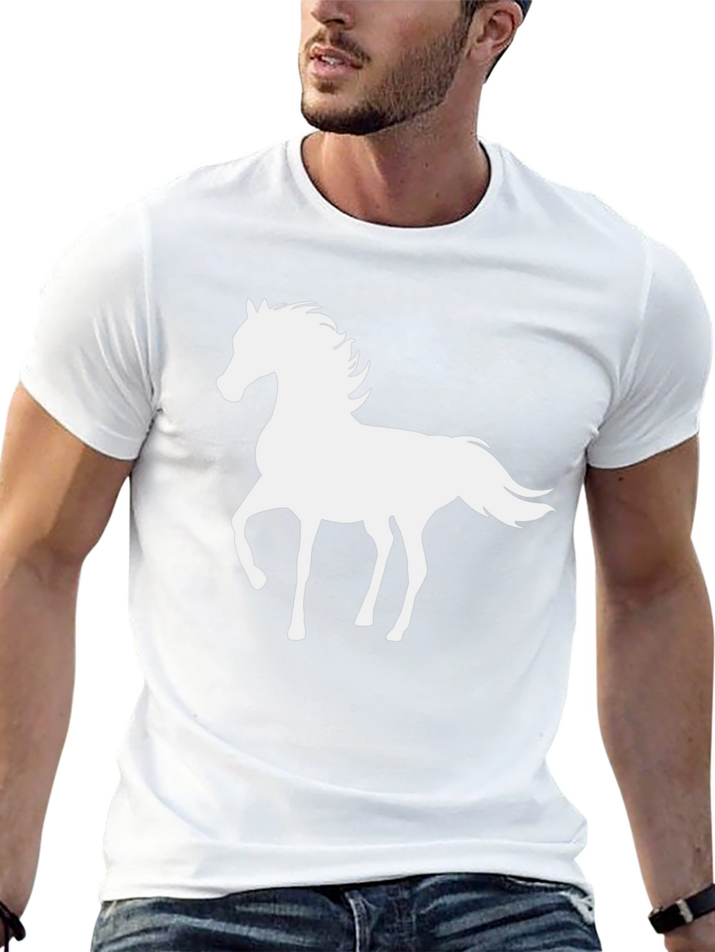 Horse Silhouette Black T-Shirt