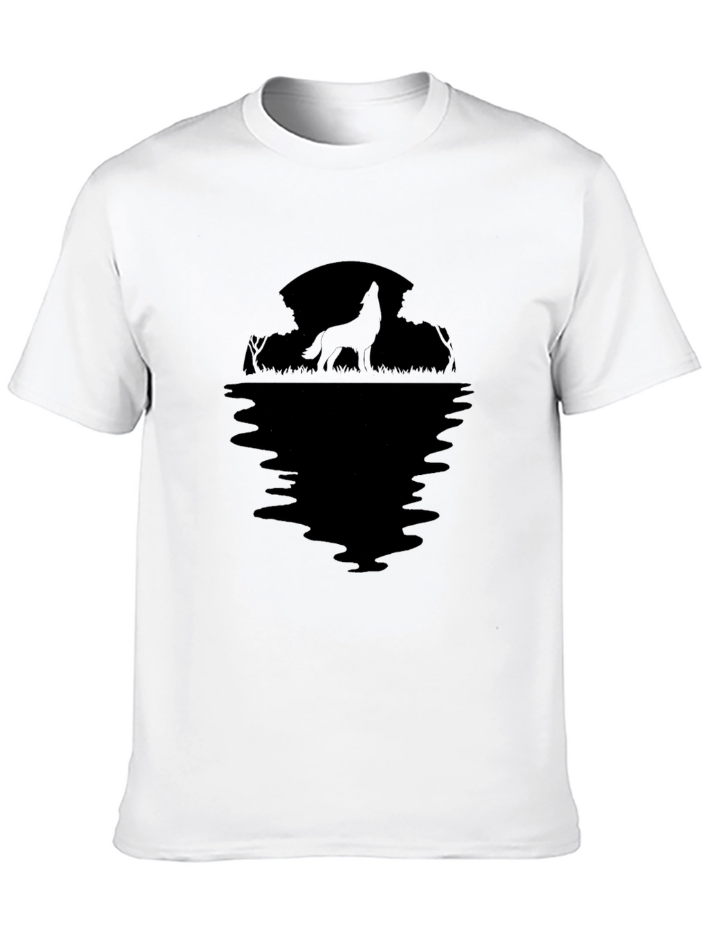 Wolf Howling at Moon Graphic T-Shirt