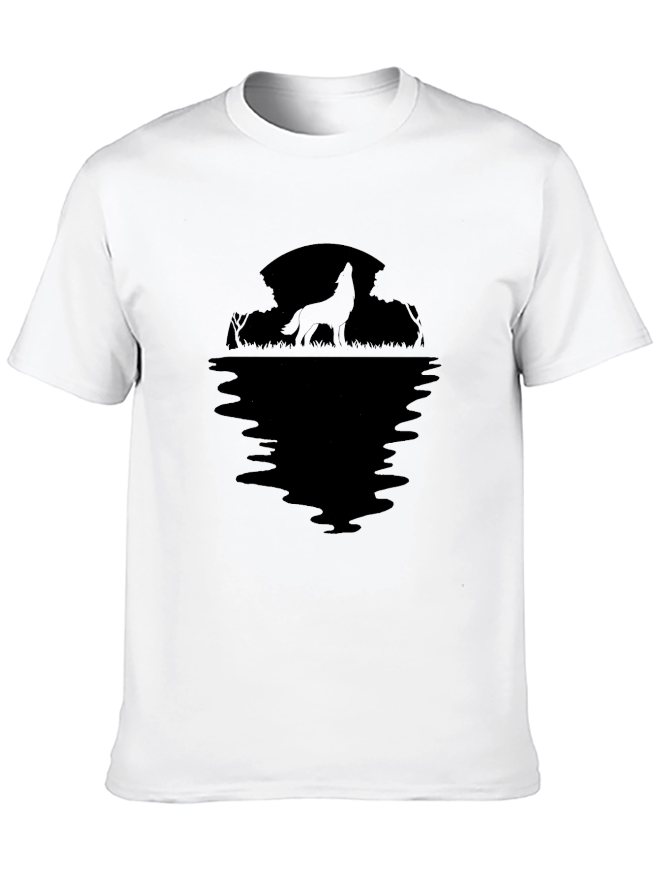 Wolf Howling at Moon Graphic T-Shirt