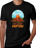 Volcanic Eruption Graphic T-Shirt - Black