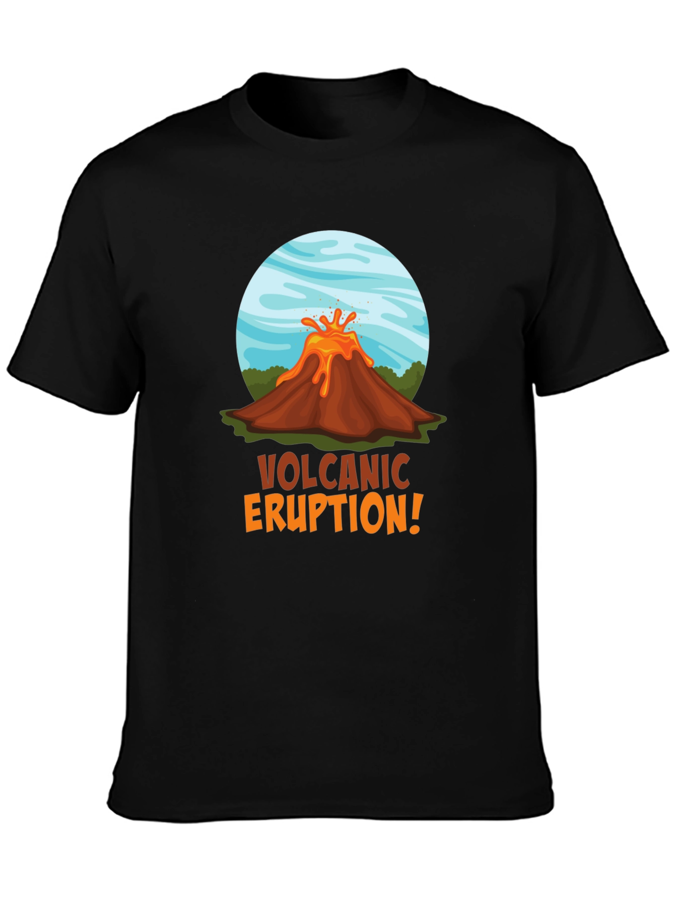 Volcanic Eruption Graphic T-Shirt - Black