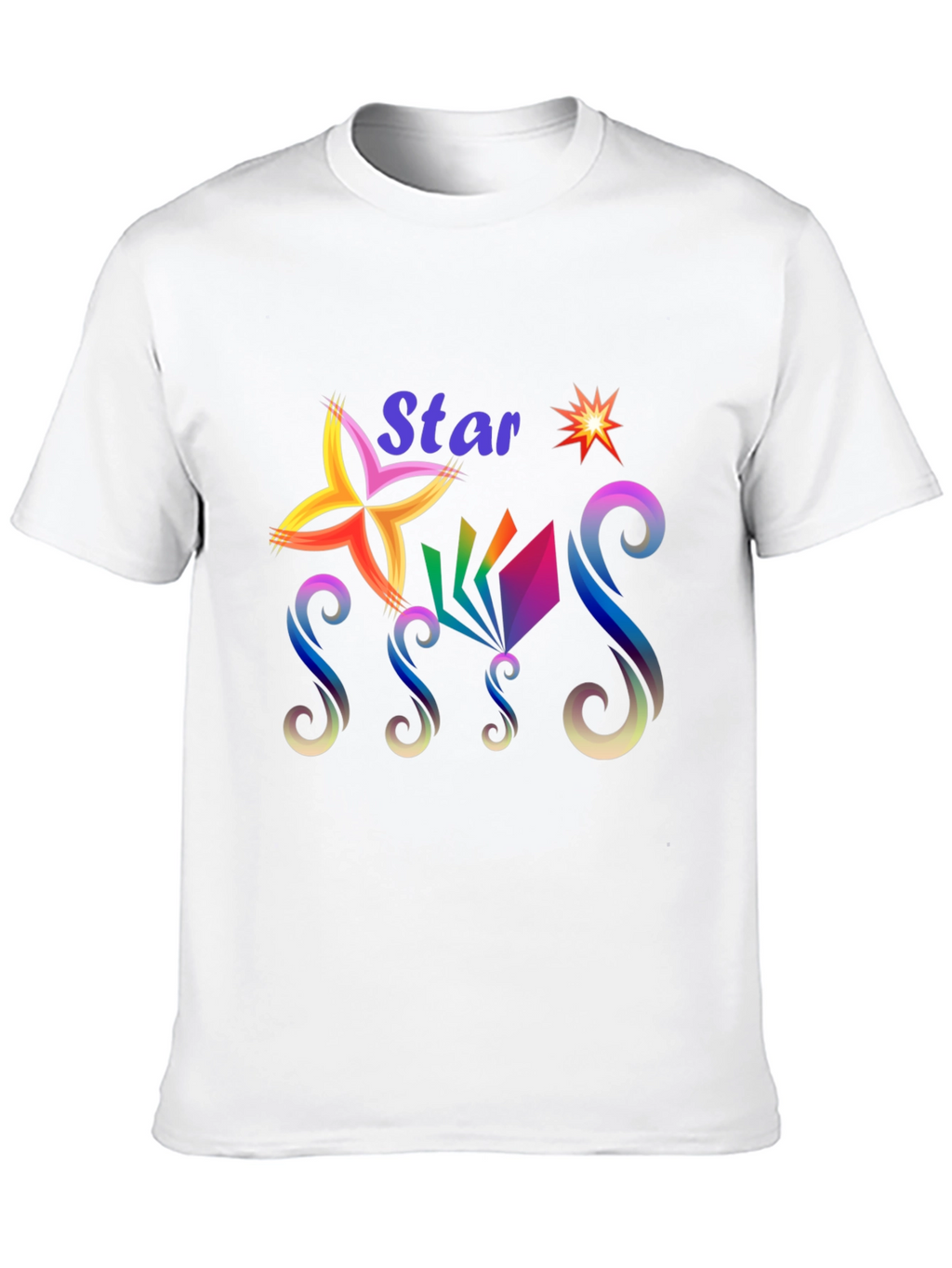 Star Graphic Print Black T-Shirt