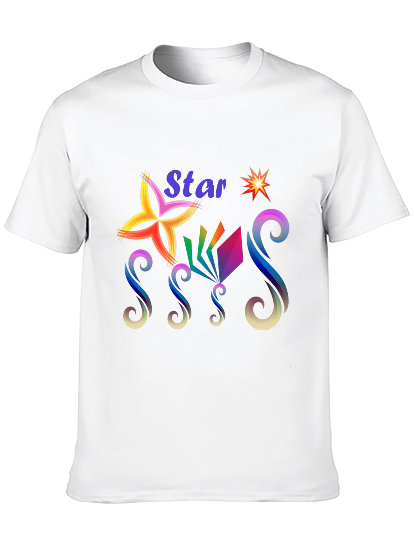 Star Graphic Print Black T-Shirt