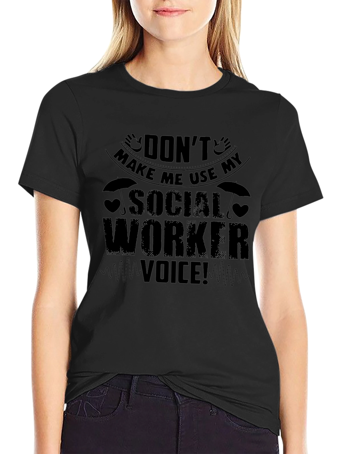 Social Worker Voice Graphic T-Shirt - Black