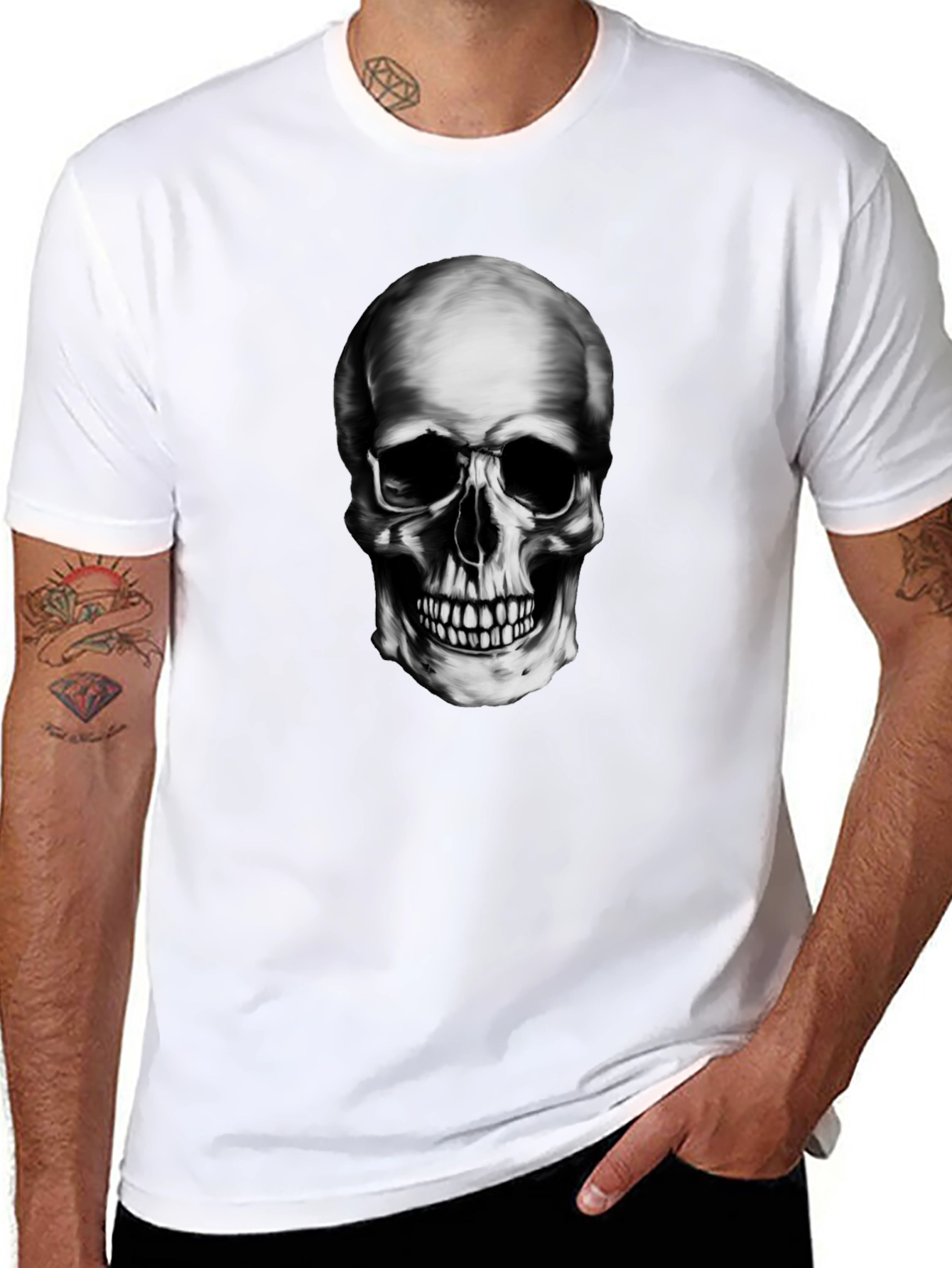 Skull Graphic Black T-Shirt - Edgy Style