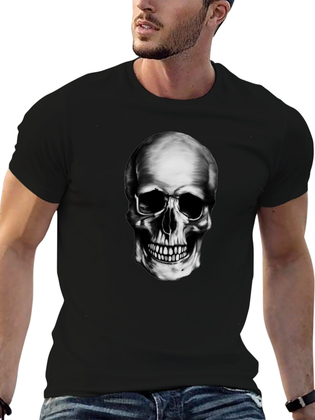 Skull Graphic Black T-Shirt - Edgy Style