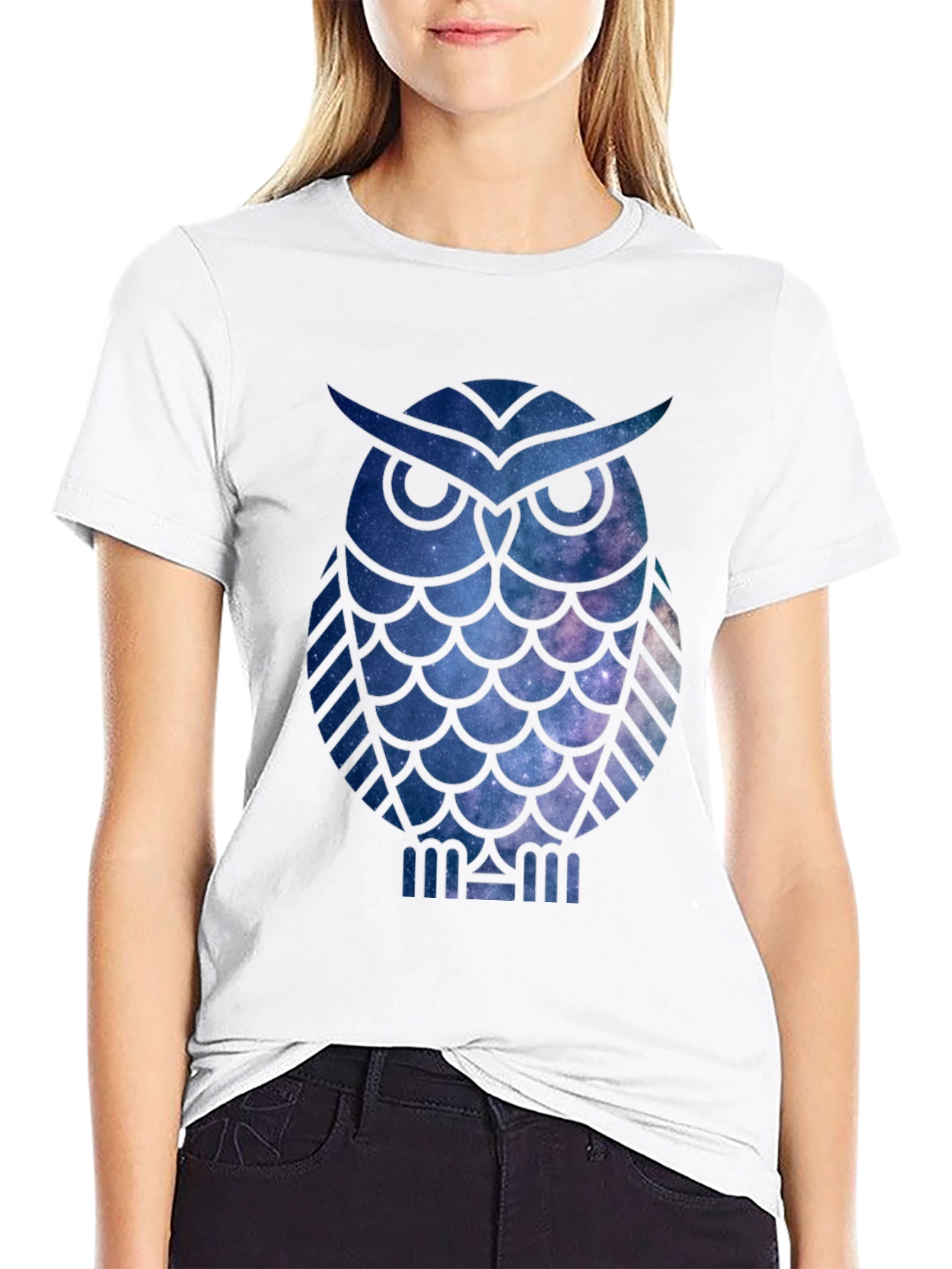 Galaxy Owl Black T-Shirt