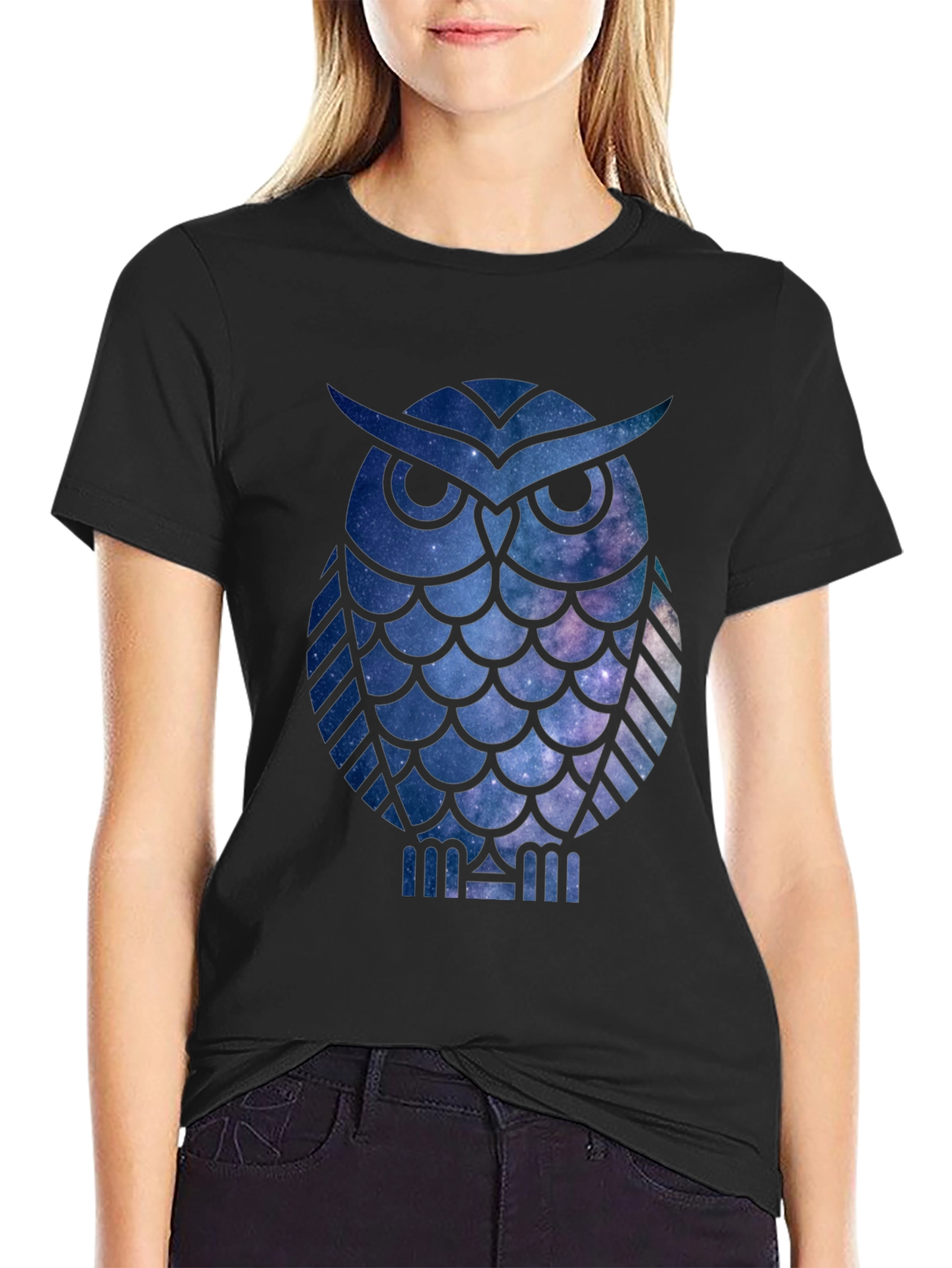 Galaxy Owl Black T-Shirt