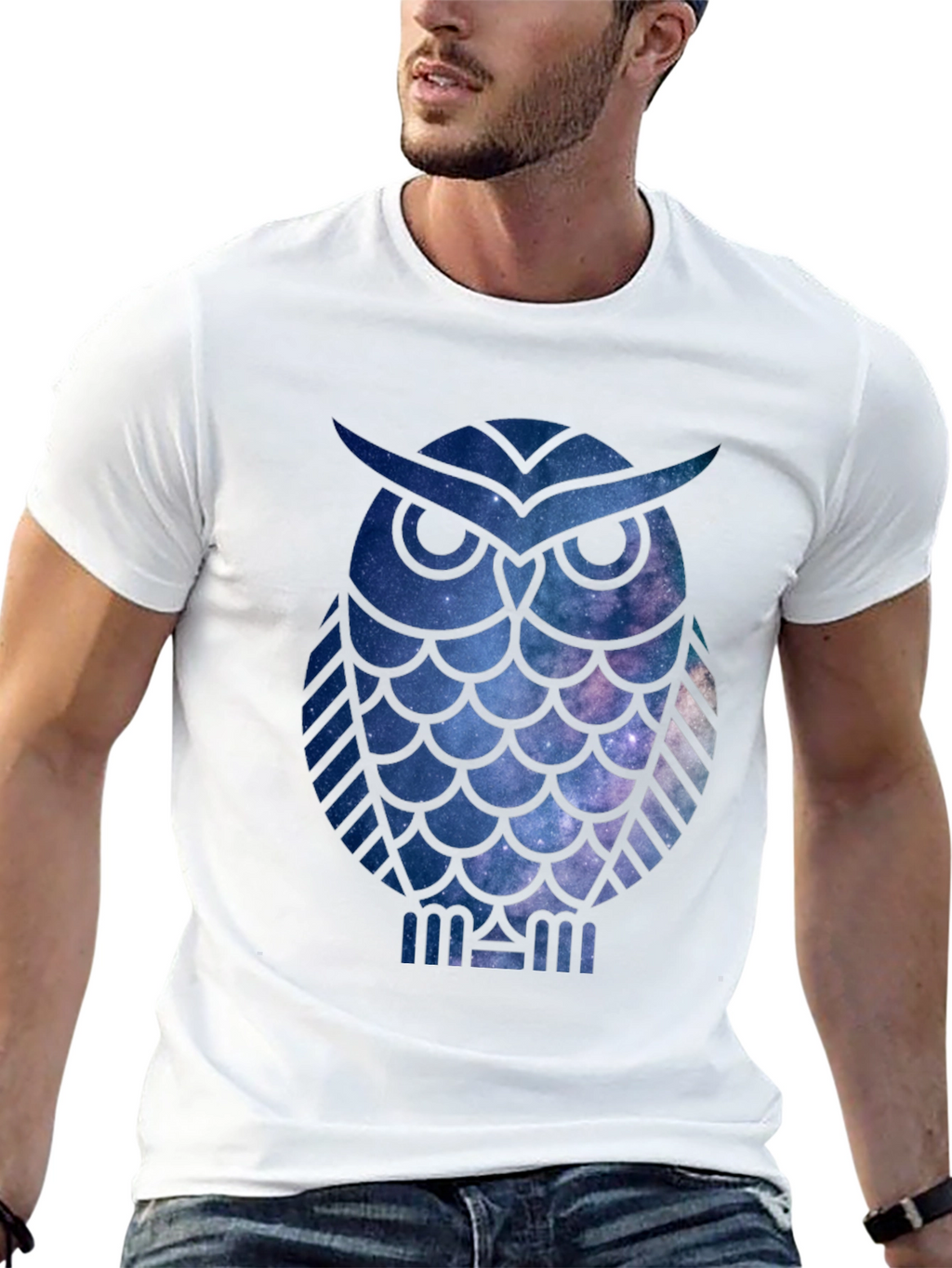 Galaxy Owl Black T-Shirt