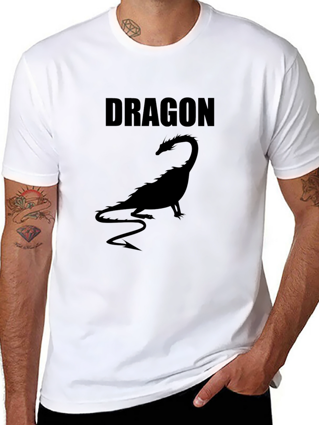 Mens Black Dragon Graphic T-Shirt