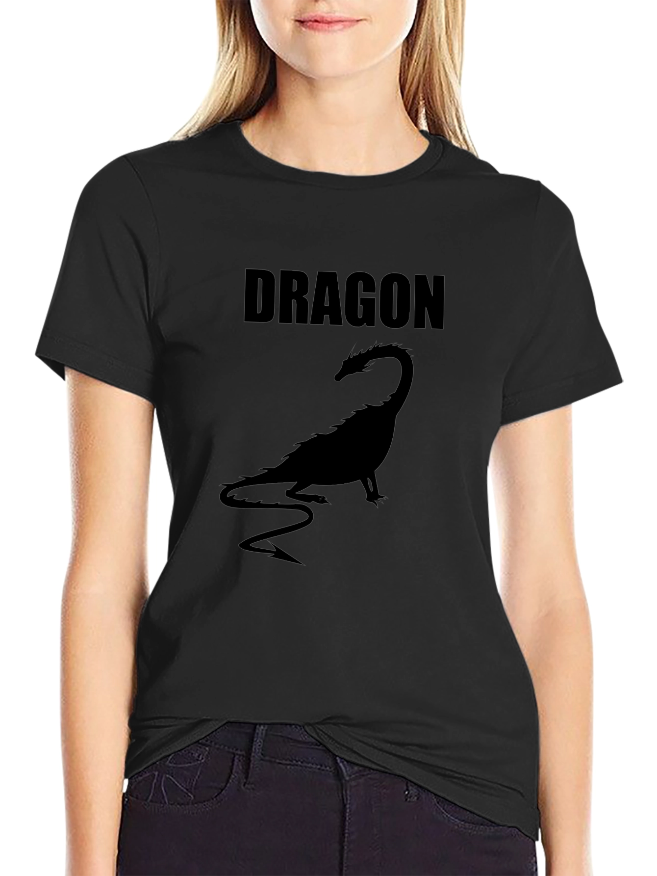 Mens Black Dragon Graphic T-Shirt