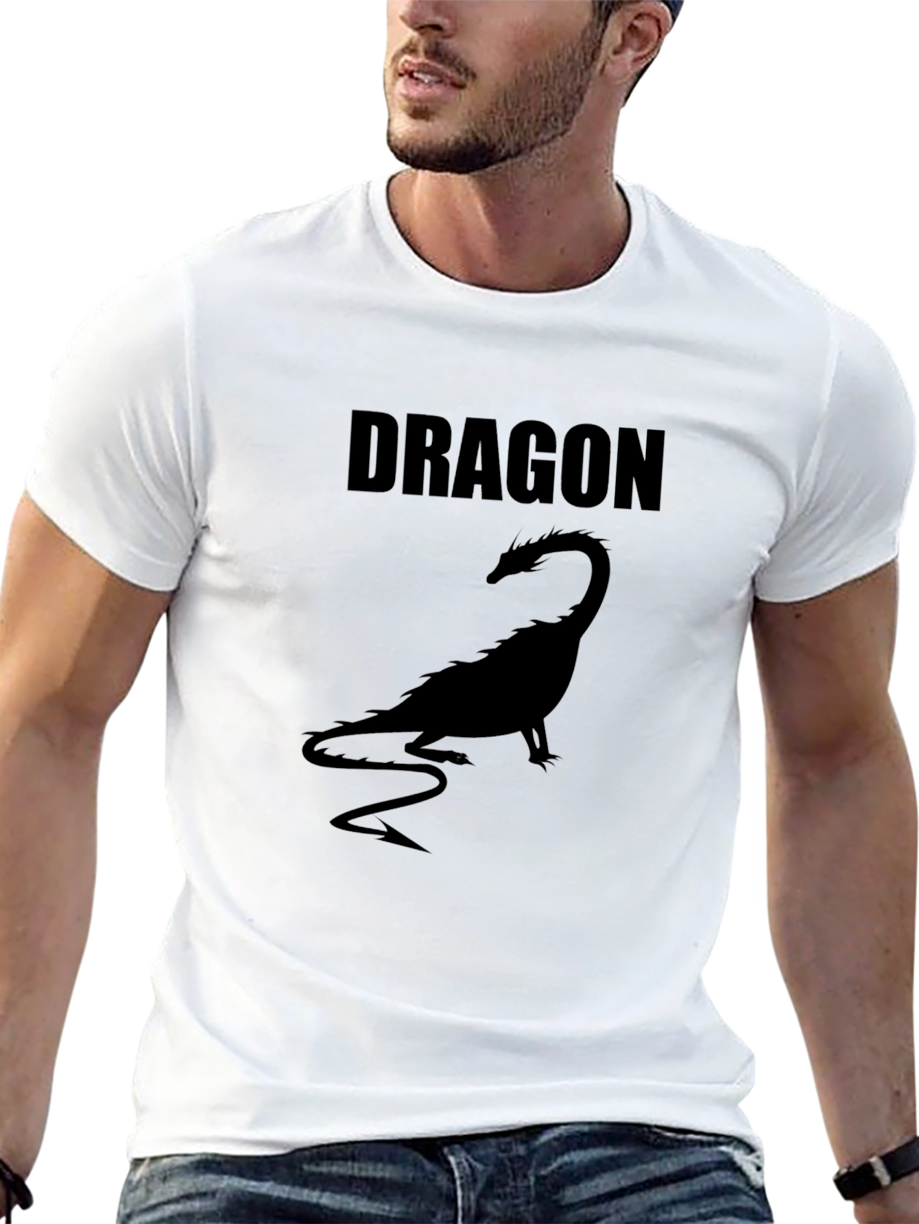 Mens Black Dragon Graphic T-Shirt