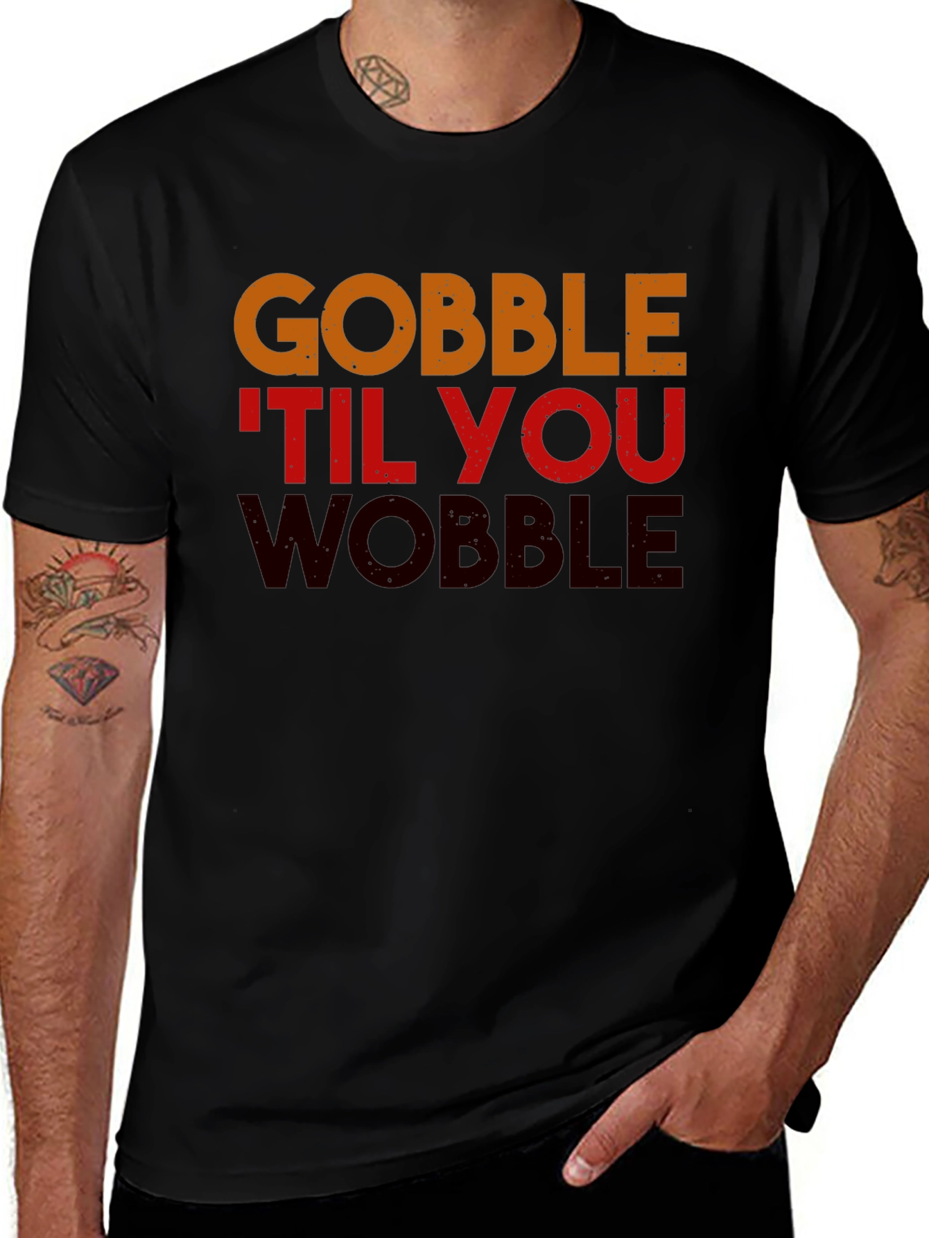 Gobble Til You Wobble Thanksgiving T-Shirt