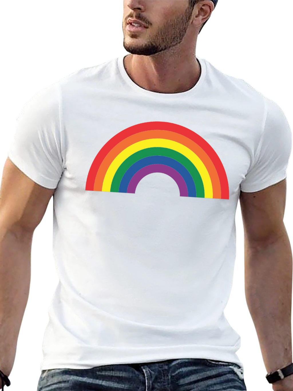 Rainbow Pride Graphic T-Shirt - Black Cotton Blend