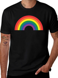 Rainbow Pride Graphic T-Shirt - Black Cotton Blend