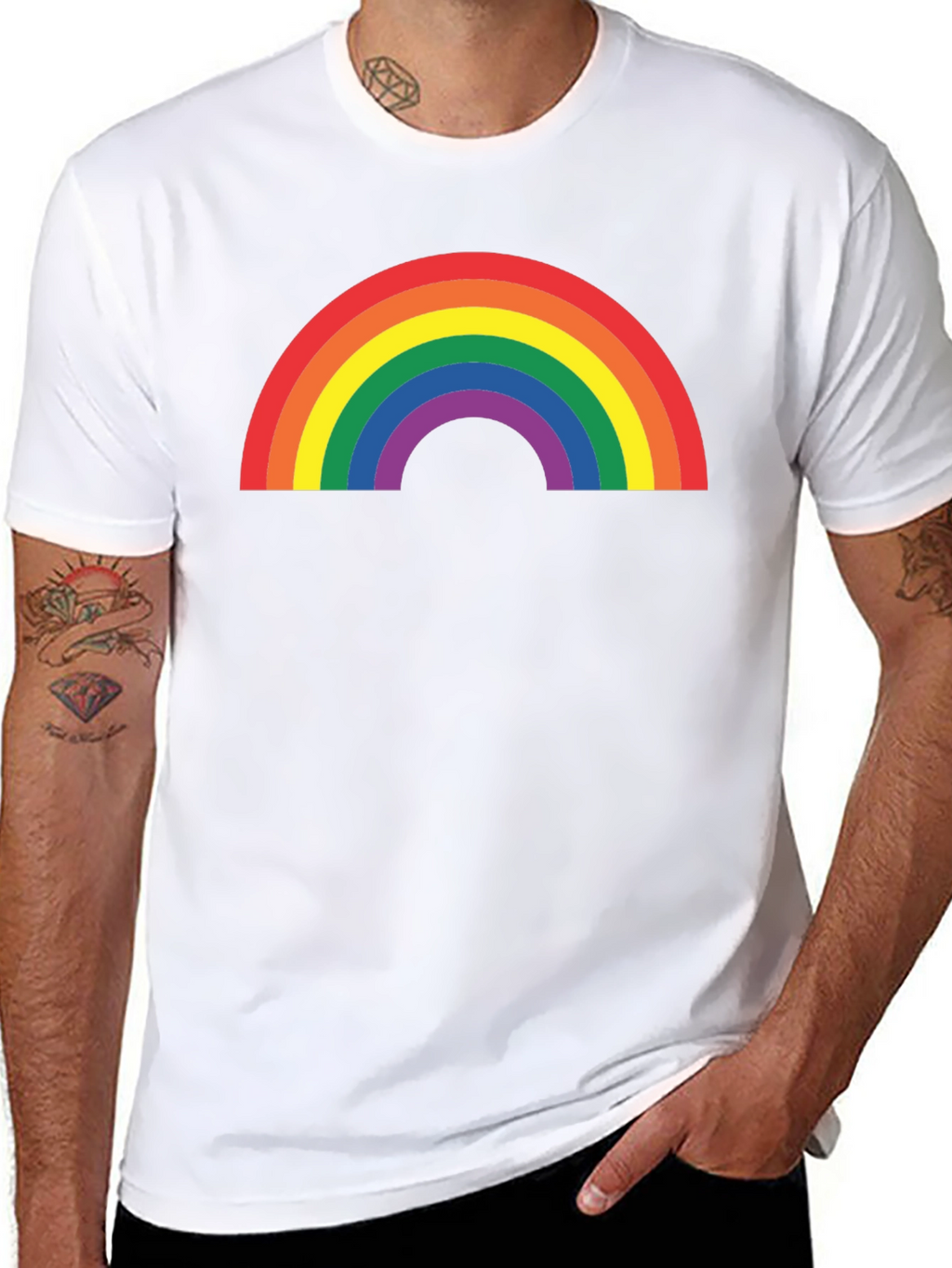 Rainbow Pride Graphic T-Shirt - Black Cotton Blend