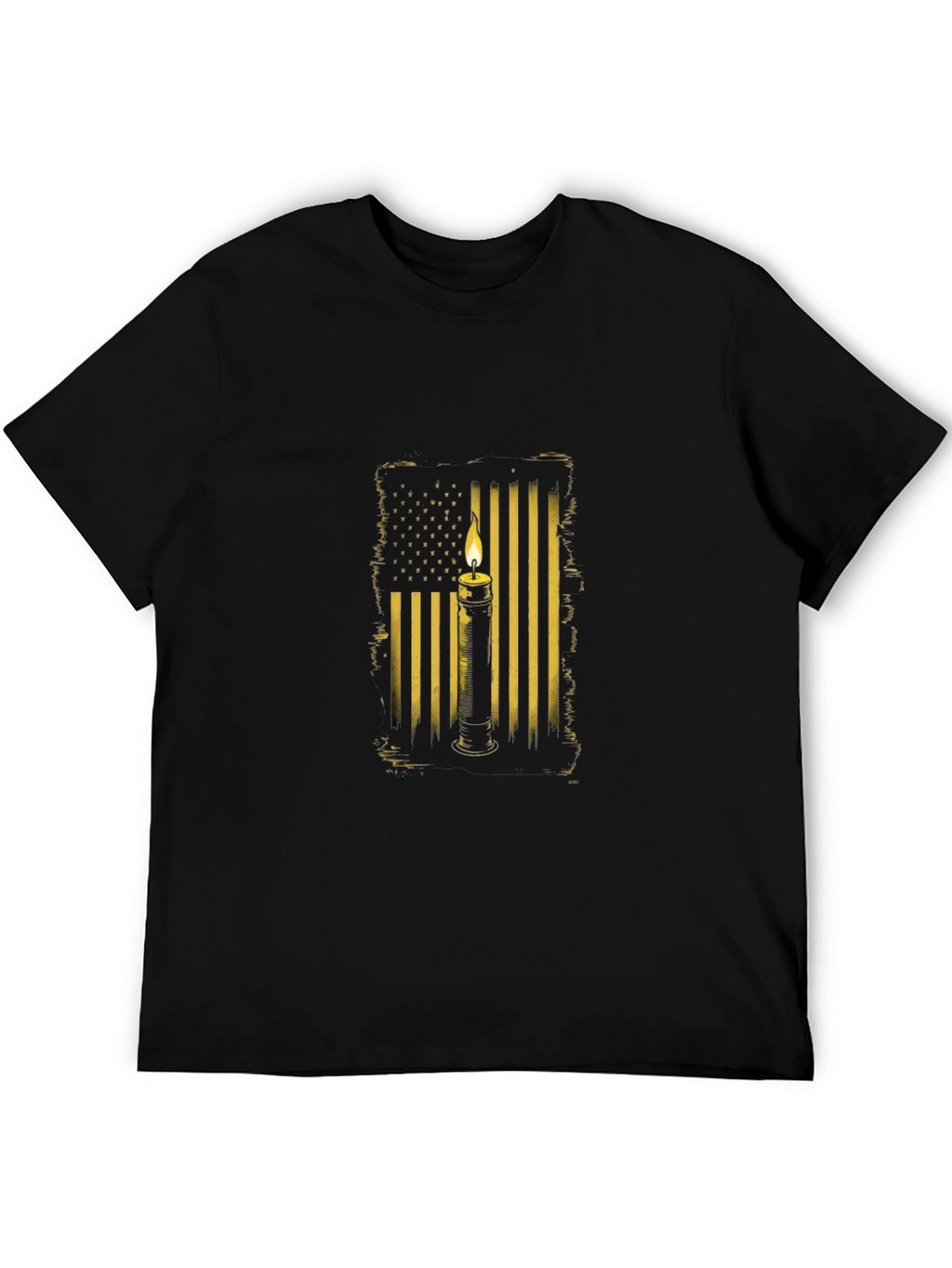American Flag Candle T-Shirt - Black