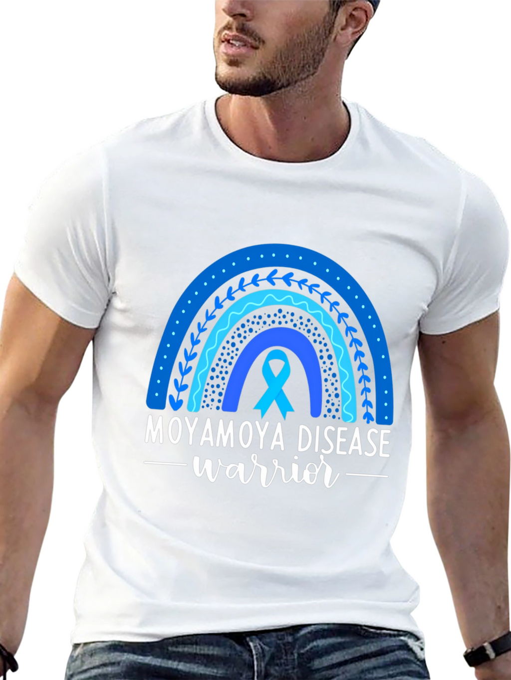 Moyamoya Disease Warrior Ribbon Rainbow T-Shirt