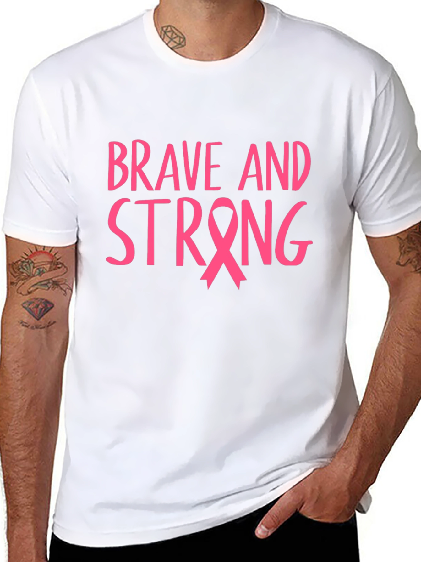 Brave and Strong Breast Cancer Awareness Tee