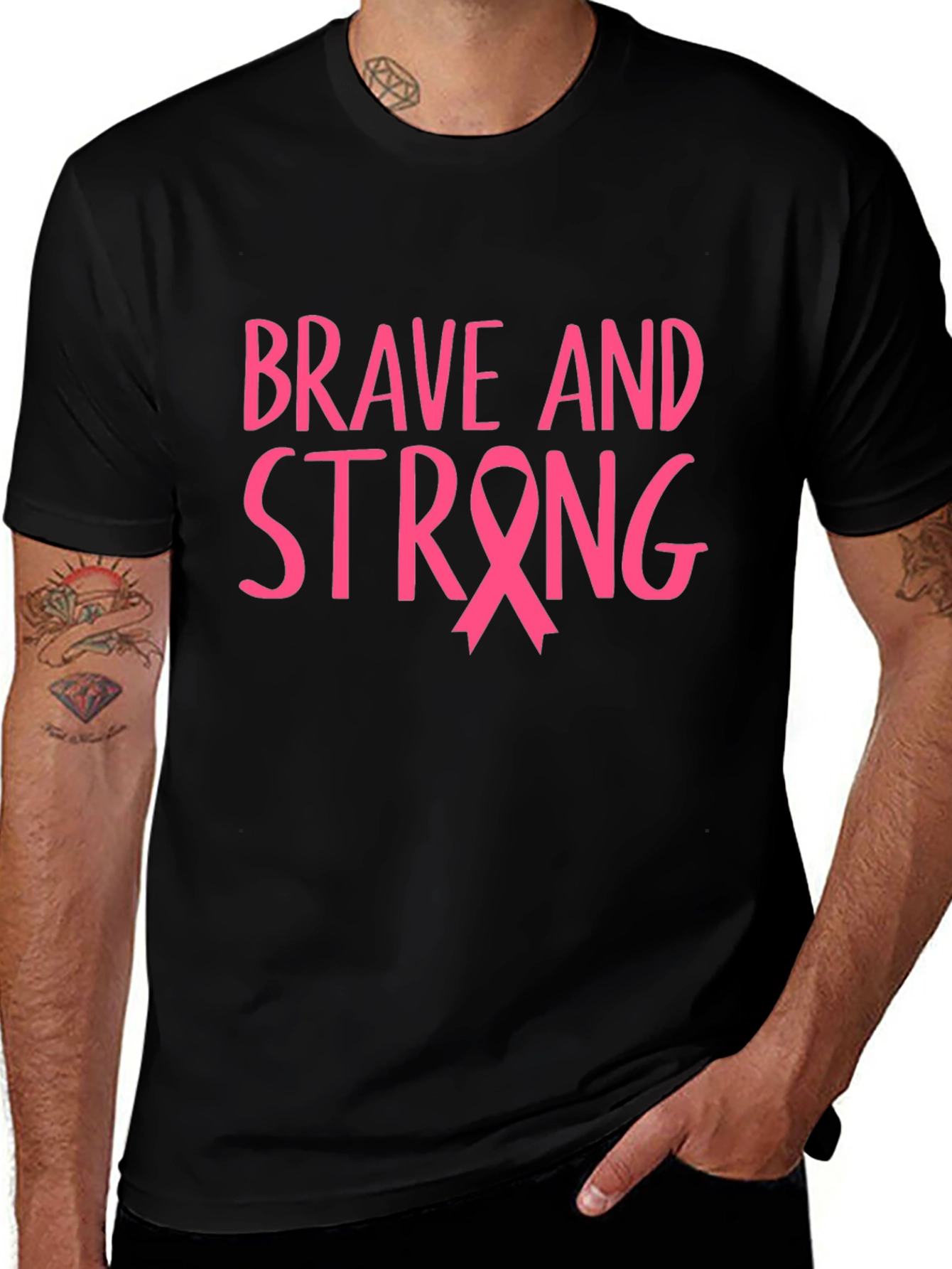 Brave and Strong Breast Cancer Awareness Tee