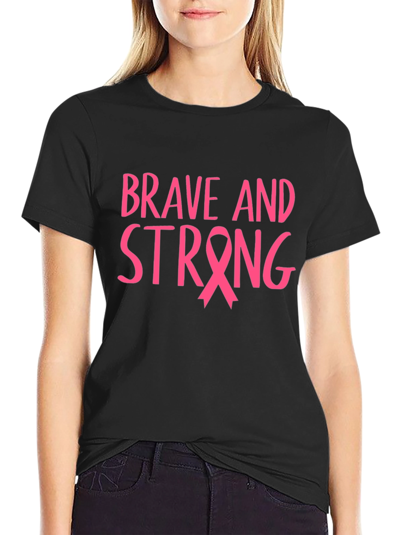 Brave and Strong Breast Cancer Awareness Tee