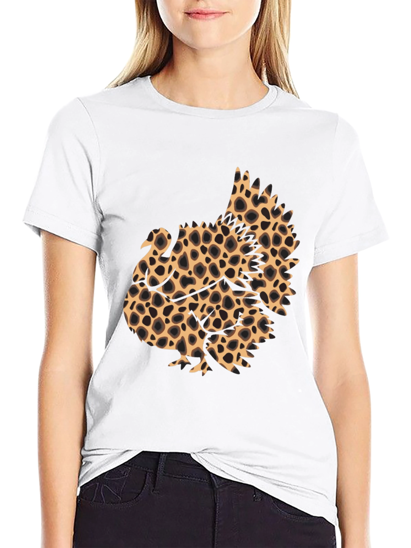 Leopard Turkey Graphic Tee - Thanksgiving Style